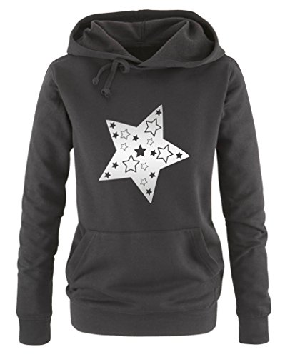 Comedy Shirts Stern - Damen Hoodie - Schwarz/Silber Gr. XL von Comedy Shirts