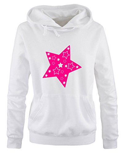 Comedy Shirts Stern - Damen Hoodie - Weiss/Pink Gr. S von Comedy Shirts