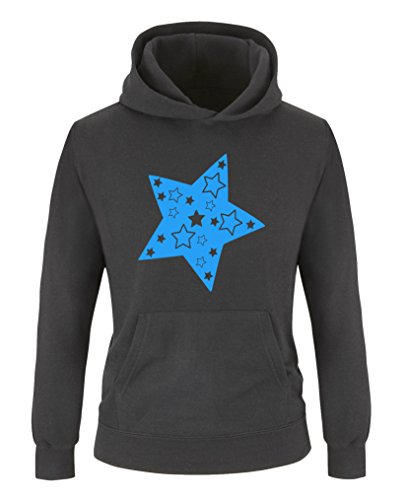 Comedy Shirts - Stern - Mädchen Hoodie - Schwarz/Blau Gr. 134/146 von Comedy Shirts