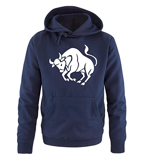 Comedy Shirts Sternzeichen - Stier - Herren Hoodie - Navy/Weiss Gr. L von Comedy Shirts