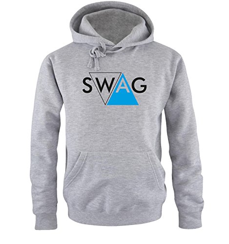 Comedy Shirts - Swag DREIECK - Herren Hoodie - Grau / Schwarz-Blau Gr. L von Comedy Shirts