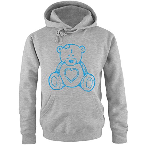 Comedy Shirts TEDDYBÄR - Herren Hoodie - Grau/Blau Gr. 4XL von Comedy Shirts