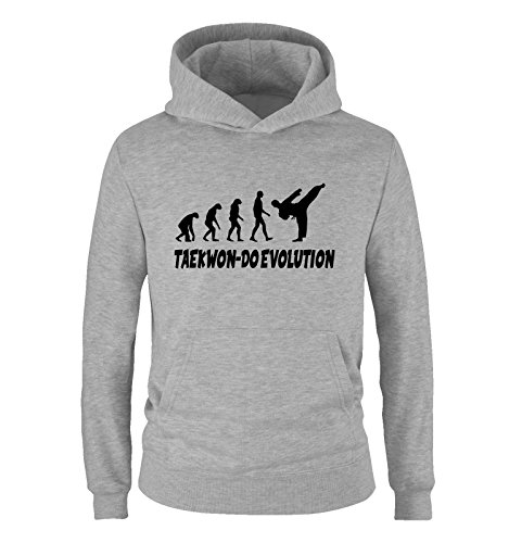 Comedy Shirts - Taekwon-DO Evolution - Jungen Hoodie - Grau/Schwarz Gr. 134/146 von Comedy Shirts