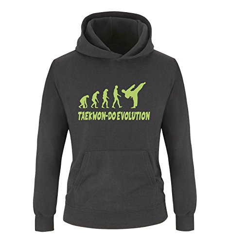 Comedy Shirts - Taekwon-DO Evolution - Jungen Hoodie - Schwarz/Grün Gr. 152/164 von Comedy Shirts