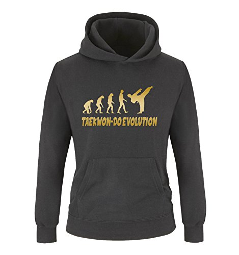 Comedy Shirts - Taekwon-DO Evolution - Mädchen Hoodie - Schwarz/Gold Gr. 152/164 von Comedy Shirts