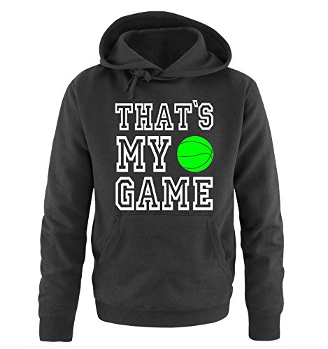 Comedy Shirts That's My Game - Basketball - Herren Hoodie - Schwarz/Weiss-Neongrün Gr. L von Comedy Shirts