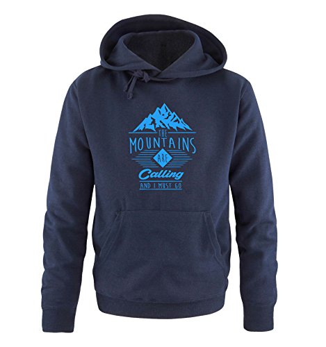 Comedy Shirts The Mountains Are Calling and i Must go - Herren Hoodie - Navy/Blau Gr. L von Comedy Shirts