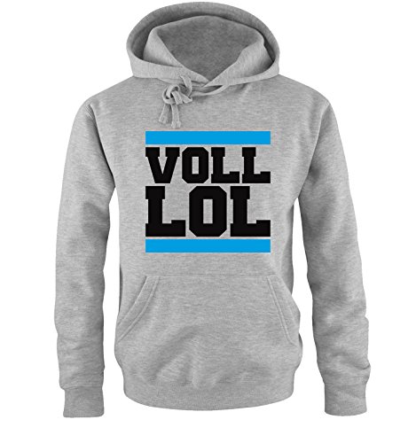 Comedy Shirts VOLL LOL - Herren Hoodie - Grau/Schwarz-Blau Gr. 3XL von Comedy Shirts