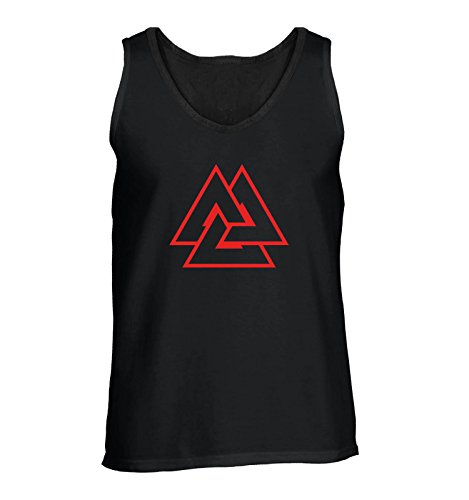 Comedy Shirts - Valhalla Symbol - Herren Tank-Top - Schwarz/Rot Gr. XL von Comedy Shirts
