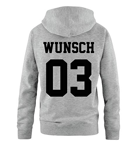 Comedy Shirts - Wunsch - Herren Hoodie - Grau/Schwarz - Gr. L von Comedy Shirts