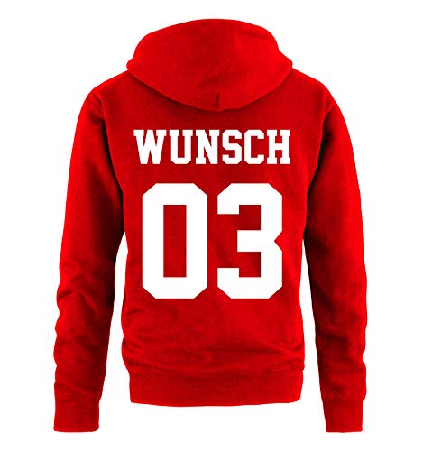 Comedy Shirts - Wunsch - Herren Hoodie - Rot/Weiss - Gr. XL von Comedy Shirts