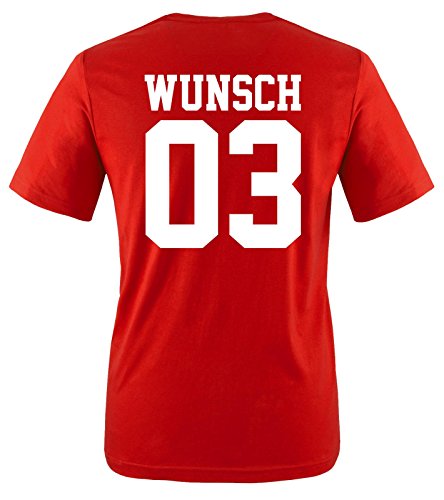 Comedy Shirts - Wunsch - Herren T-Shirt - Rot/Weiss Gr. S von Comedy Shirts