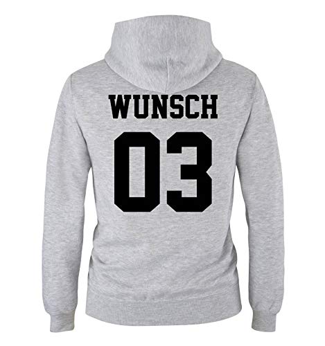 Comedy Shirts - Wunsch - Kinder Hoodie - Grau/Schwarz - Gr. 122/128 von Comedy Shirts