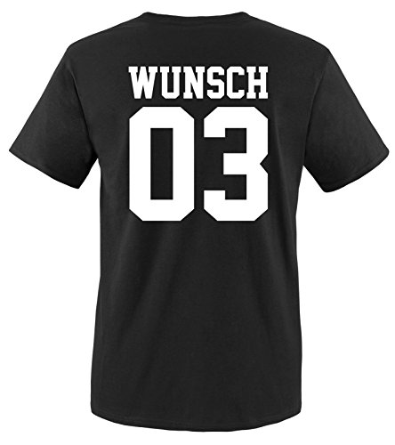 Comedy Shirts - Wunsch - Kinder T-Shirt - Schwarz/Weiss Gr. 122-128 von Comedy Shirts