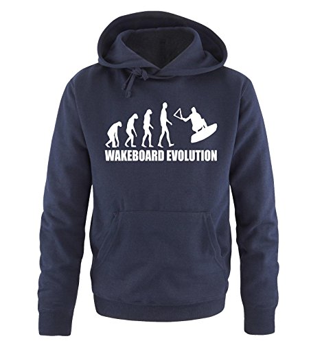 Comedy Shirts Wakeboard Evolution -Herren Hoodie in Navy/Weiss Gr. M von Comedy Shirts