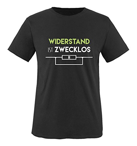 Comedy Shirts - Widerstand ist zwecklos - Herren T-Shirt - Schwarz/Weiss-Grün Gr. 5XL von Comedy Shirts