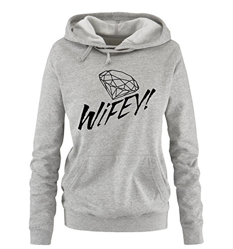 Comedy Shirts Wifey! Diamond - Damen Hoodie - Grau/Schwarz Gr. L von Comedy Shirts