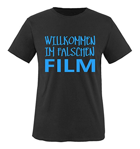 Comedy Shirts - Willkommen im falschen Film - Herren T-Shirt - Schwarz/Blau Gr. 4XL von Comedy Shirts