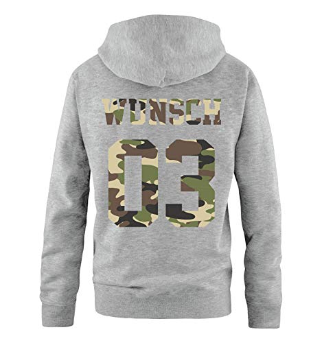 Comedy Shirts - Wunsch - Herren Hoodie - Grau/Camouflage I - Gr. M von Comedy Shirts