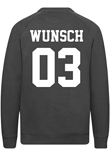 Comedy Shirts - Wunsch - Herren Sweatshirt - Dunkelgrau/Weiss - Gr. M von Comedy Shirts