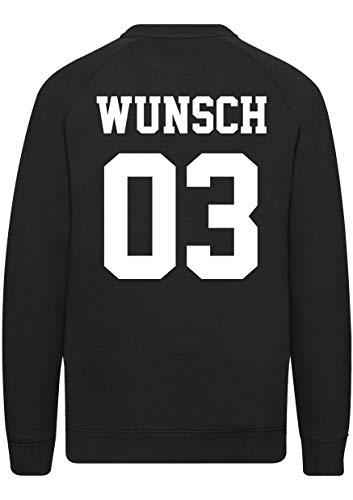 Comedy Shirts - Wunsch - Herren Sweatshirt - Schwarz/Weiss - Gr. L von Comedy Shirts