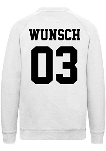 Comedy Shirts - Wunsch - Herren Sweatshirt - Weiss/Schwarz - Gr. 3XL von Comedy Shirts