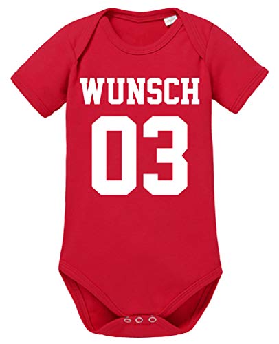 Comedy Shirts - Wunsch-Wunsch - Baby Body - Rot/Weiss Gr. 74 von Comedy Shirts