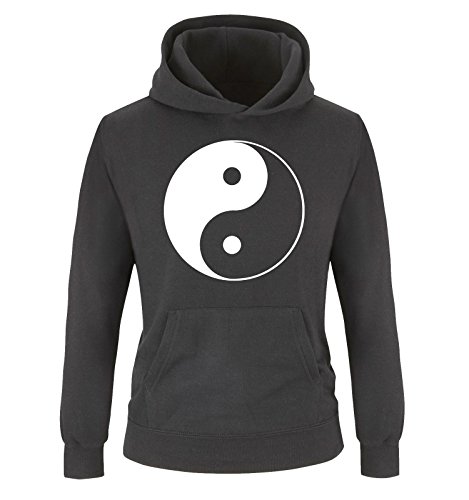 Comedy Shirts - Yin-Yang - Kinder Hoodie - Schwarz/Weiss Gr. 134/146 von Comedy Shirts