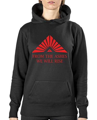 Comedy Shirts - from The Ashes we Will Rise - Damen Hoodie - Schwarz/Rot Gr. L von Comedy Shirts