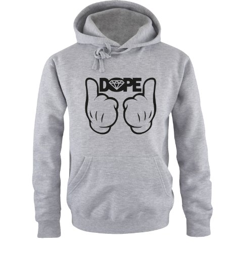 DOPE Comic - DOPE Diamond - Einfarbig - Herren Hoodie - Grau/Schwarz Gr. M von Comedy Shirts