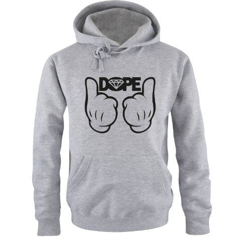 DOPE Comic - DOPE Diamond - Einfarbig - Herren Hoodie - Grau/Schwarz Gr. XXL von Comedy Shirts