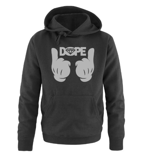 DOPE Comic - DOPE Diamond - Einfarbig - Herren Hoodie - Schwarz/Silber Gr. XXL von Comedy Shirts