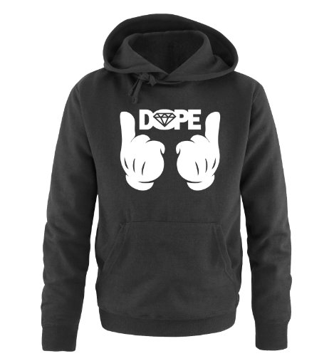 DOPE Comic - DOPE Diamond - Einfarbig - Herren Hoodie - Schwarz/Weiss Gr. S von Comedy Shirts