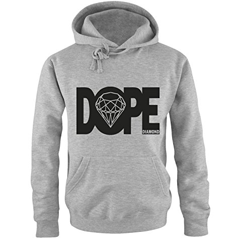 Comedy Shirts DOPE Diamond - Deluxe - Einfarbig - dope Diamond Herren Hoodie in Grau/Schwarz Gr. S von Comedy Shirts