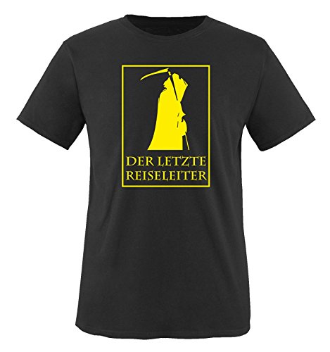 Der letzte REISELEITER - Herren T-Shirt - Schwarz/Neongelb Gr. L von Comedy Shirts