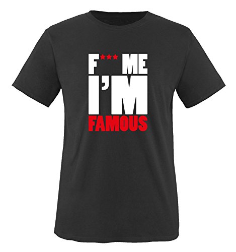 FUCK ME I'M FAMOUS - Herren T-Shirt in Schwarz/Weiss-Rot Gr. XL von Comedy Shirts