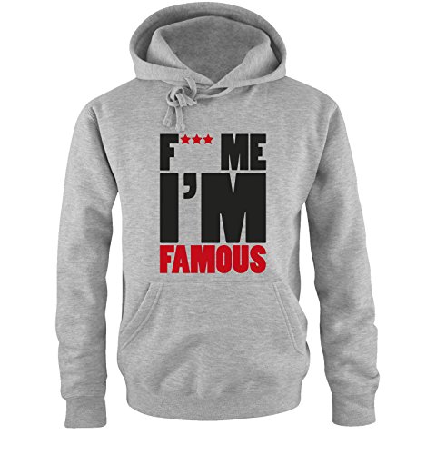 Comedy Shirts Fuck ME I'm Famous - Herren Hoodie in Grau/Schwarz-Rot Gr. L von Comedy Shirts