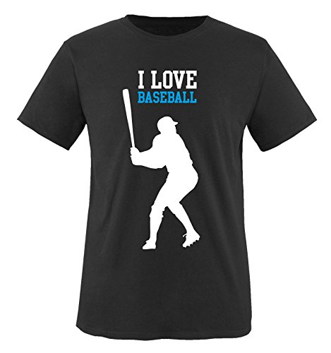 I Love Baseball - Kinder T-Shirt - Schwarz/Weiss-Blau Gr. 152-164 von Comedy Shirts