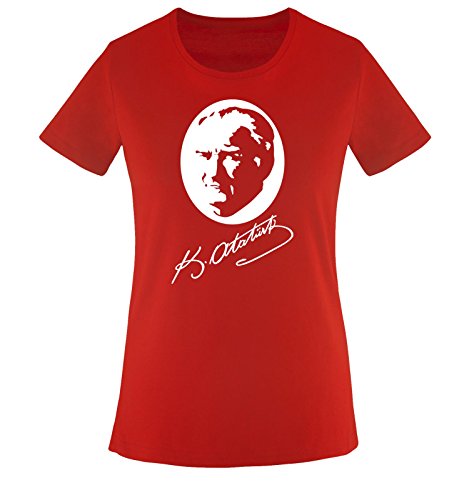 K. Atatürk - III - Damen T-Shirt - Rot/Weiss Gr. XXL von Comedy Shirts