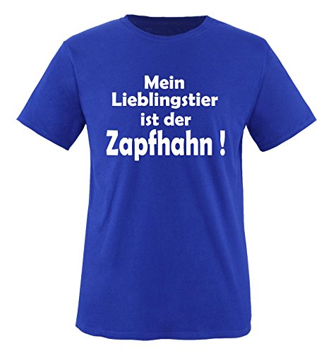 Mein Lieblingstier ist der Zapfhahn! - Herren T-Shirt in Royalblau/Weiss Gr. XXL von Comedy Shirts