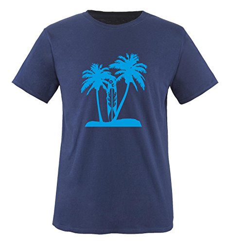 PALMEN SURFBRETT - Kinder T-Shirt Navy/Blau Gr. 110-116 von Comedy Shirts