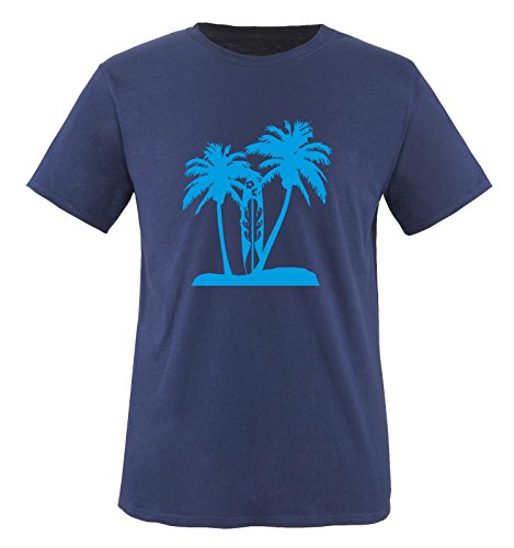 PALMEN Surfbrett - Kinder T-Shirt Navy/Blau Gr. 134-146 von Comedy Shirts