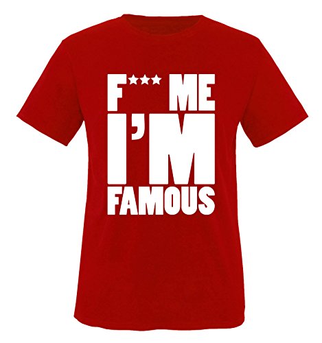 R1 - Fuck ME I'm Famous - Herren T-Shirt in Rot/Weiss Gr. M von Comedy Shirts