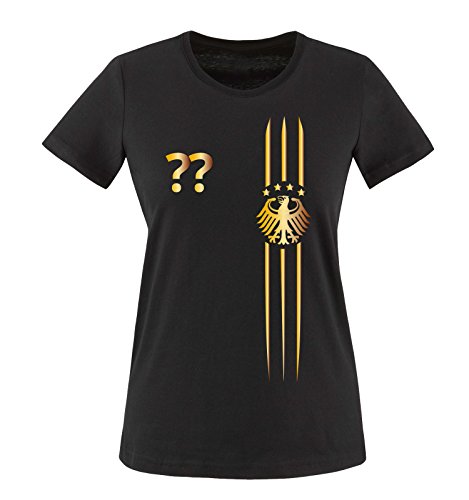 Trikot - MOTIV1 - DE - WUNSCHDRUCK - Damen T-Shirt - Schwarz/Gold Gr. XXL von Comedy Shirts