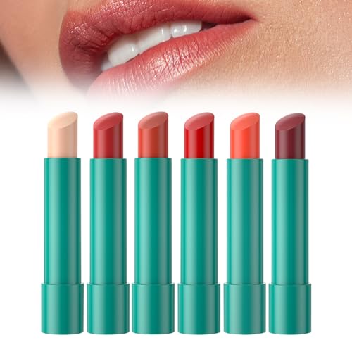 24-Hours Moisture Hydrating Lip Tint, lippenpflege Tinted Lip Balm Red Dahlia Gefärbter Lippenpflegestift In Neutralem Farbton Tinted Lip Balm for Dry Lips (6pcs) von ComedyKing