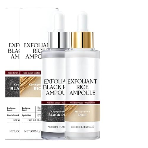 Peel Shot Glow White Rice Ampoule, 2025 Neu Reis Material Body Scrub Peeling Körper Verwöhnendes Creme Öl Peeling, Eigene Haut Nährt Aufhellen Körperpeeling Damen (2pcs, 100ml) von ComedyKing