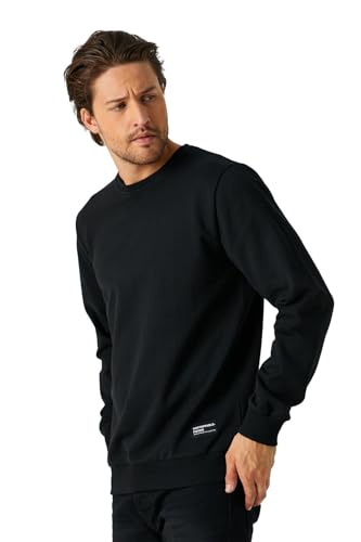 COMEOR Sweatshirt Herren Pullover Ohne Kapuze (Schwarz 2XL) von COMEOR