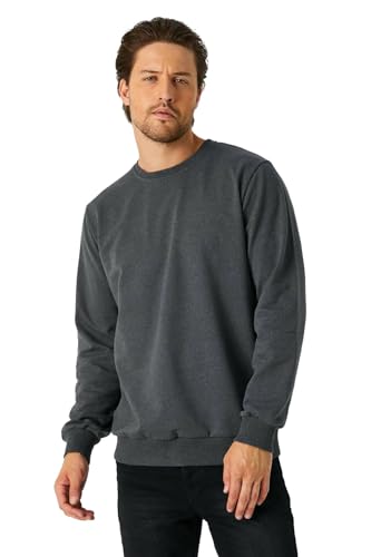 COMEOR Sweatshirt Herren Pullover Ohne Kapuze (Dunkelgrau XL) von COMEOR