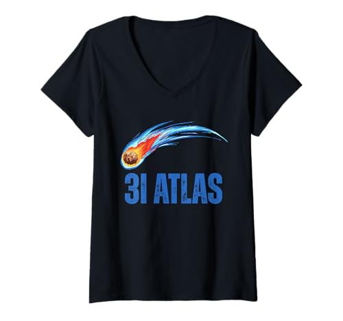 Damen 3I Atlas C/2025 N1 Interstellar Astronomer Komet Alien UFO T-Shirt mit V-Ausschnitt Damen 3I Atlas C/2025 N1 Interstellar Astronomer Komet Alien UFO T-Shirt mit V-Ausschnitt von Comet 3I Atlas C 2025 alien probe