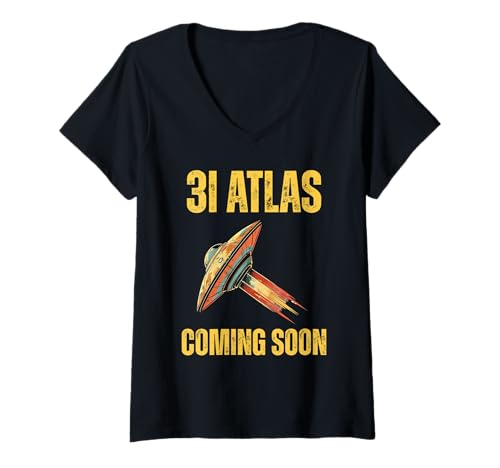 Damen 3I Atlas C2025 N1 Raumschiff Interstellar Komet Alien Ankunft T-Shirt mit V-Ausschnitt Damen 3I Atlas C2025 N1 Raumschiff Interstellar Komet Alien Ankunft T-Shirt mit V-Ausschnitt von Comet 3I Atlas C 2025 alien probe